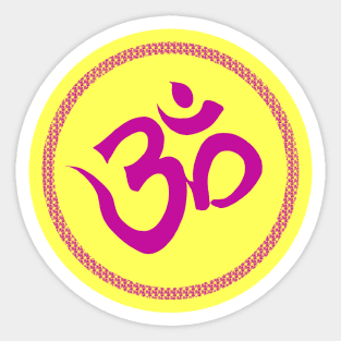 Spiritual Om Yoga Purple Meditation Symbol Sticker